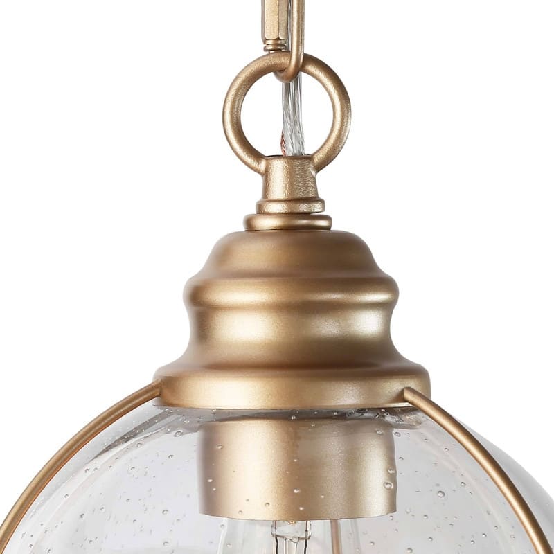 Mid-century Modern 1-light Island Pendant Light Glass Globe Bronze Gold Accent Island Lighting - D 7.5"x H 69"