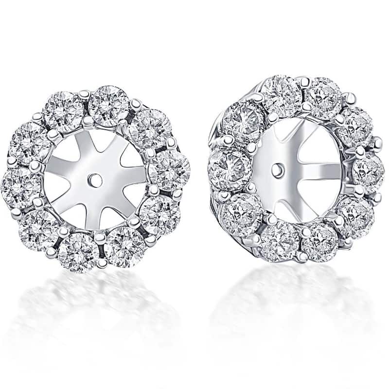 Bliss Diamond White Gold 1/2ct. Diamond Earring Jackets (up to 6mm)