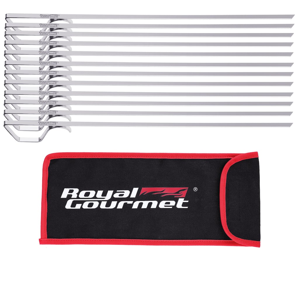 Royal Gourmet 13-Inch Flat Kebab Skewers Set