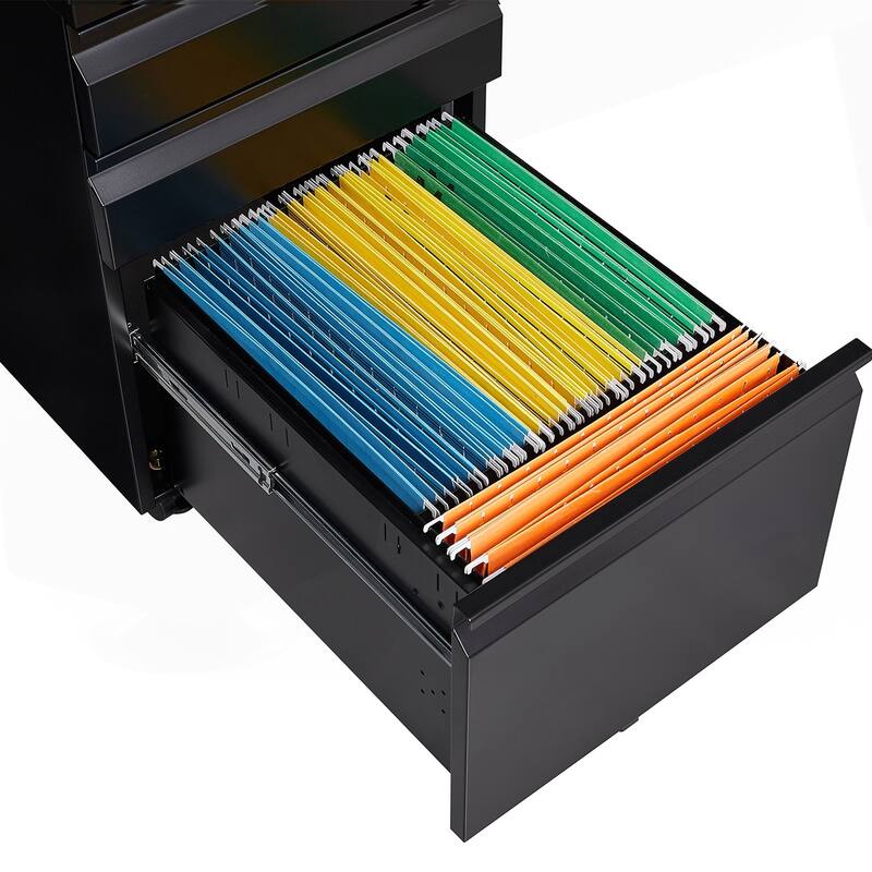 Versatile Lockable Mobile Filing Cabinet for Office and Study, Enhancing Organization