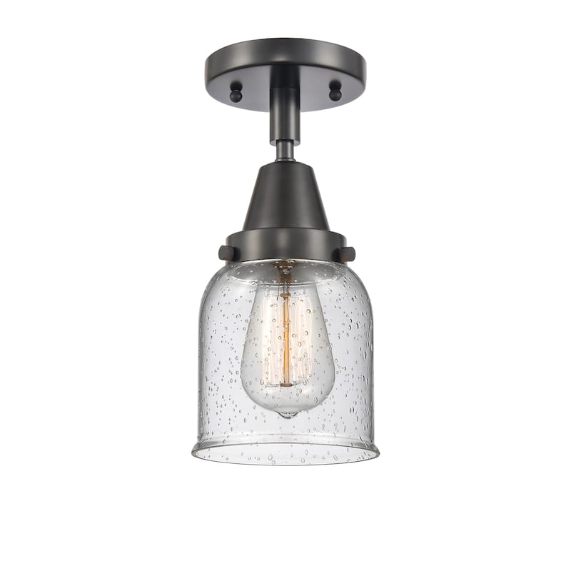 Innovations Lighting Caden Bell - 1 Light 5" Flush Mount - Seedy/Matte Black