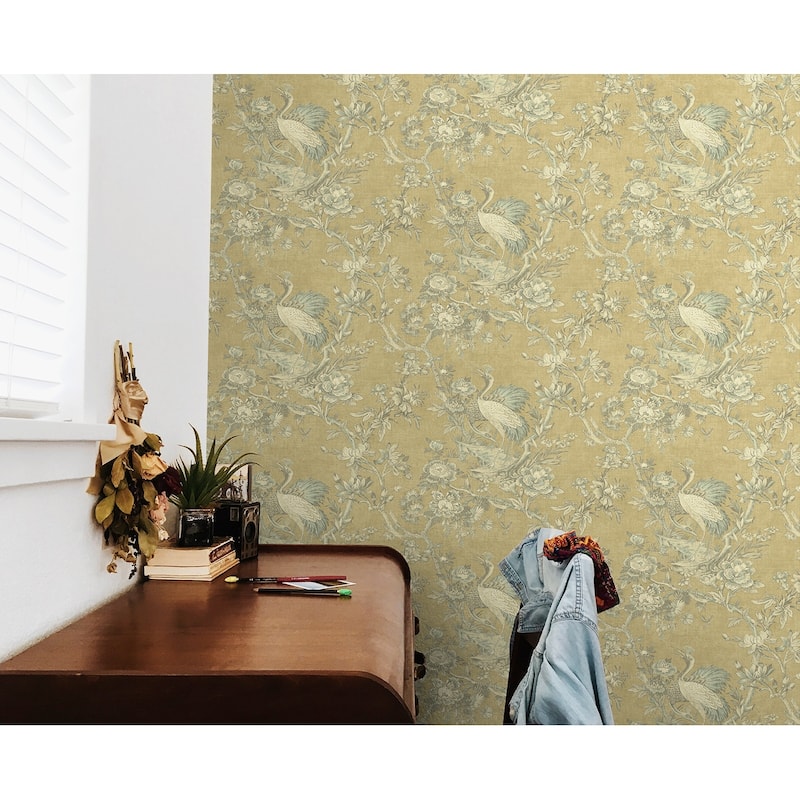 Seabrook Designs Richmond Hill Crane Unpasted Wallpaper