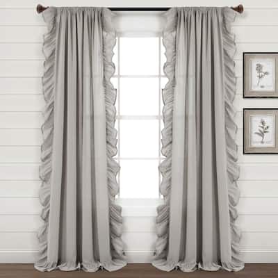 Lush Decor Linen Ruffle Window Curtain Panel (Single)