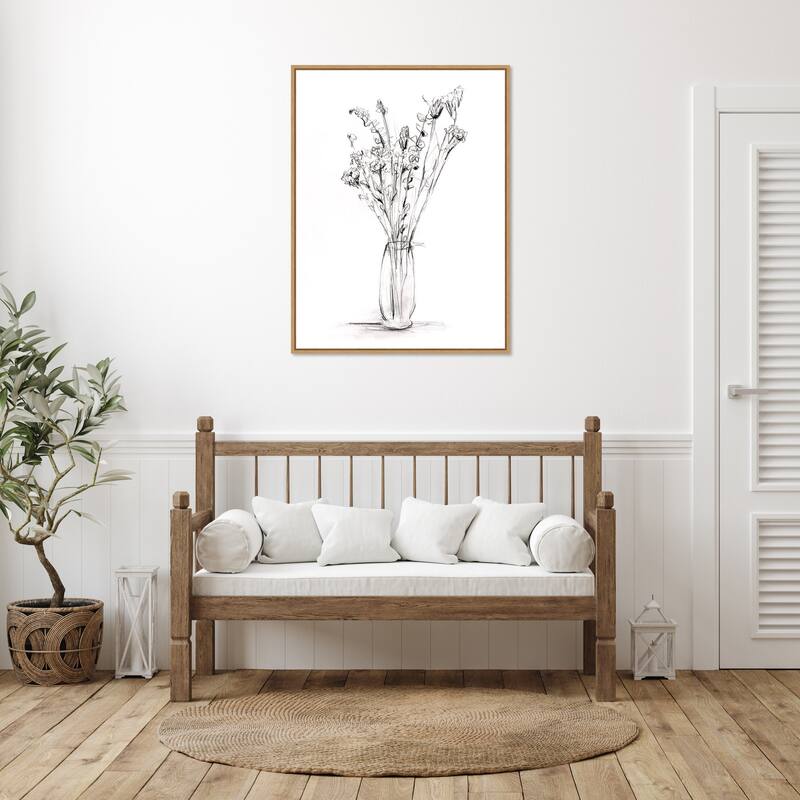 Amanti Art Wild Bouquet Study II by Ethan Harper Framed Canvas Wall Art Print - Sylvie Maple