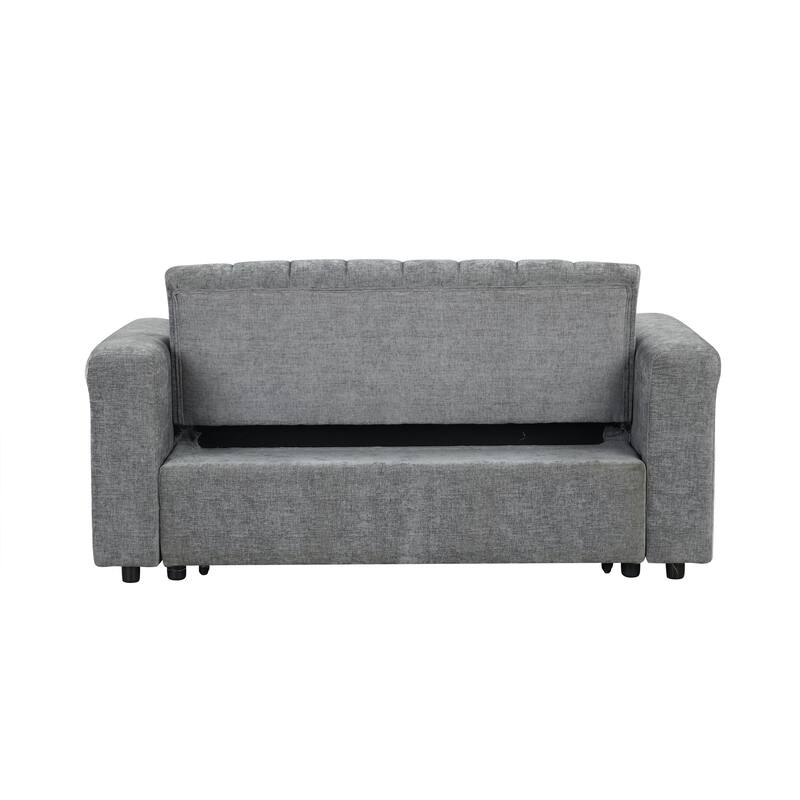 2-in-1 Convertible Sofa Pull Bed, Multi-Functional Loveseat Sofa, Upholstered 2-Seater Sofa with Adjustable Back
