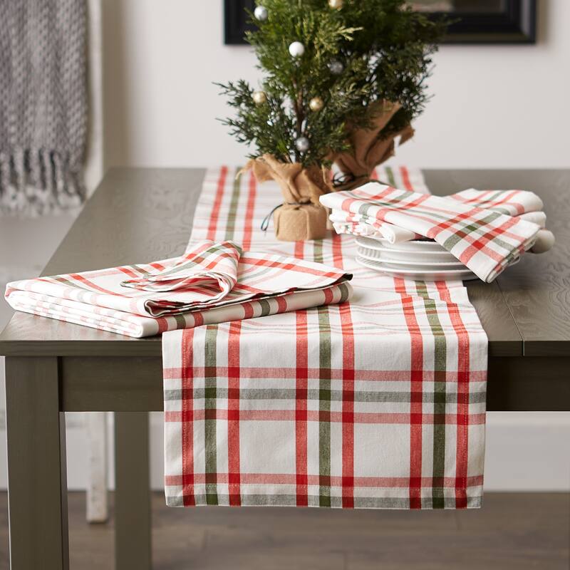 DII Nutcracker Plaid Table Runner