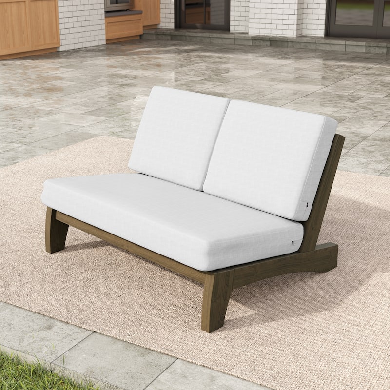 Sectional Wood Furniture 2 Seat Armless Patio Sofa