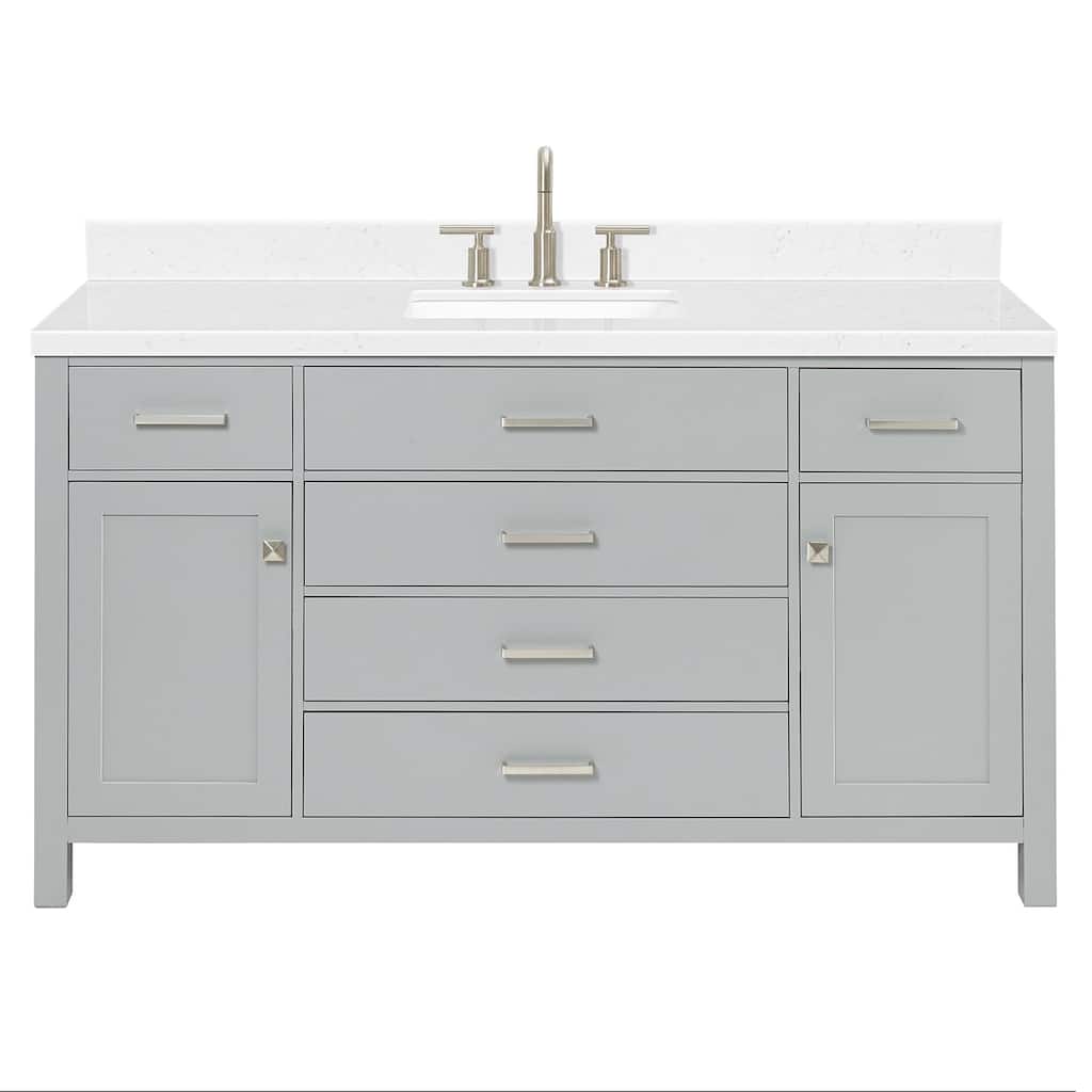 Ariel H060SCQRVO Bristol 60" Free Standing Single Basin Vanity Set