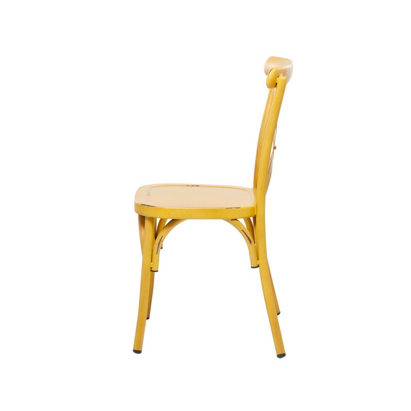 Iron Farmhouse Outdoor Dining Chair (Set of 2) - 22 x 19 x 35