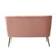 HULALA HOME Monica Modern Velvet Tufted Loveseat with Metal Legs