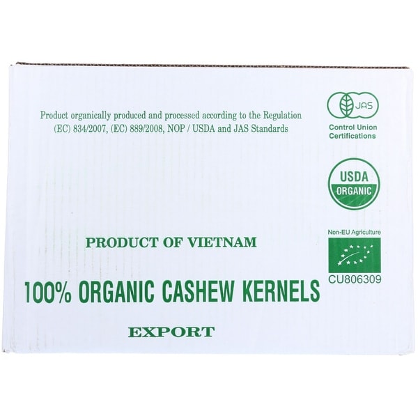 Bulk Nuts Cashews - Organic - Whole - Raw - 25 lbs