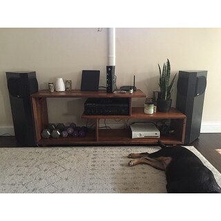 60" Solid Wood Asymmetrical TV Stand Console - 60 x 15 x 23h