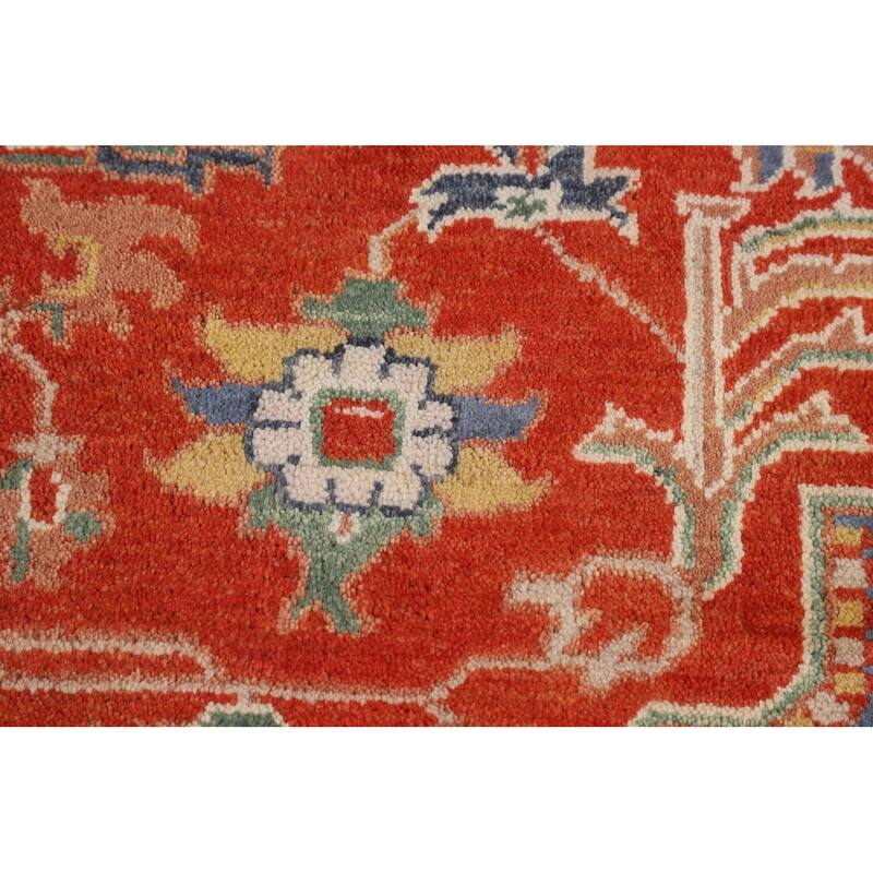 Geometric Heriz Serapi Oriental Area Rug Handmade Wool Carpet - 8'9" X 11'7"