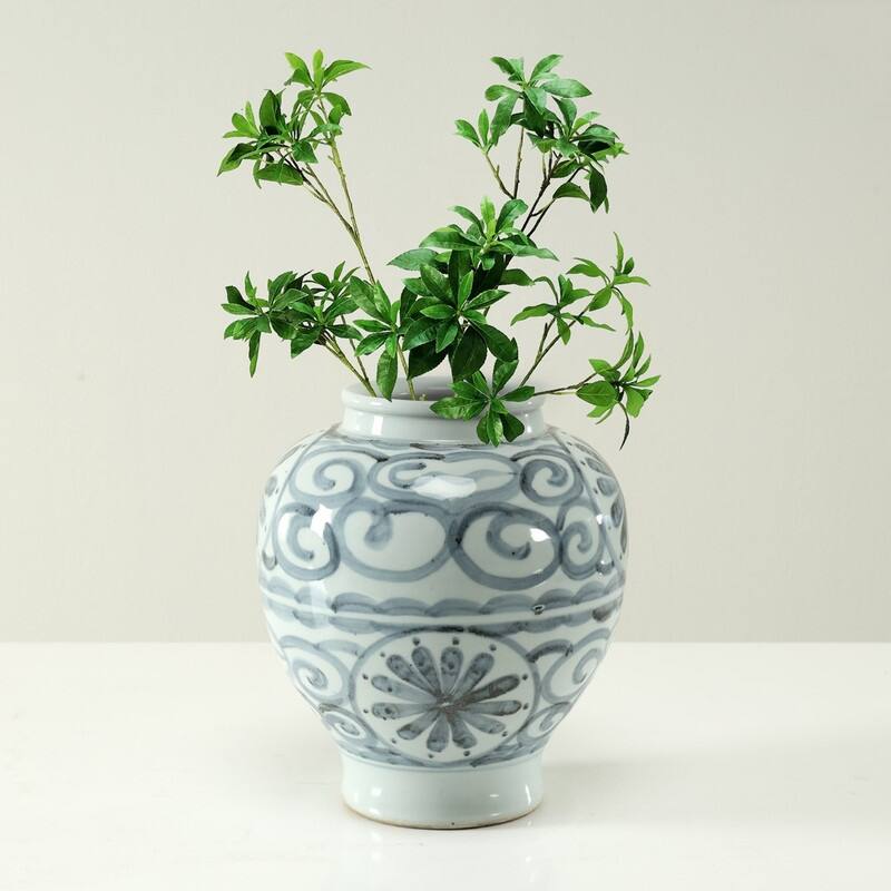 Approx 11 Inches Subtle Blue and White Vase