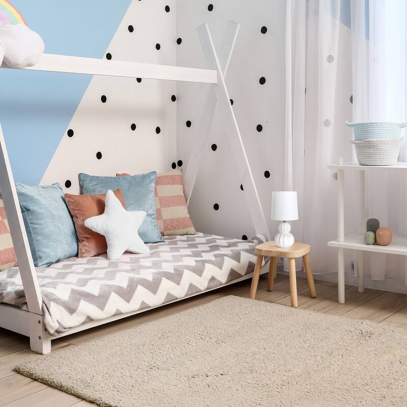 Stacked Double Gourd Ceramic Table Lamp with Tapered Shade - 12.5" - Off White