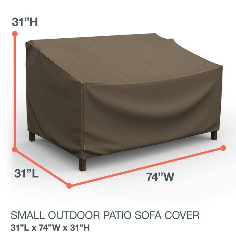 Budge StormBlock™ Hillside Black and Tan Patio Sofa Cover Multiple Sizes - Small - 31"H x 74"W x 31"Deep
