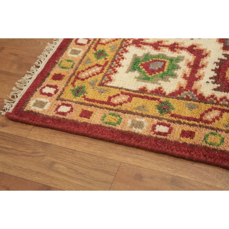 Handmade Wool Kazak Indian Area Rug Handmade Wool Carpet - 11' 10'' X 9' 0''