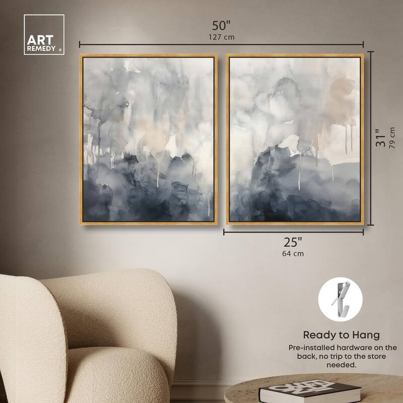 Muted Ocean Hues Canvas Set of 2 by Art Remedy
