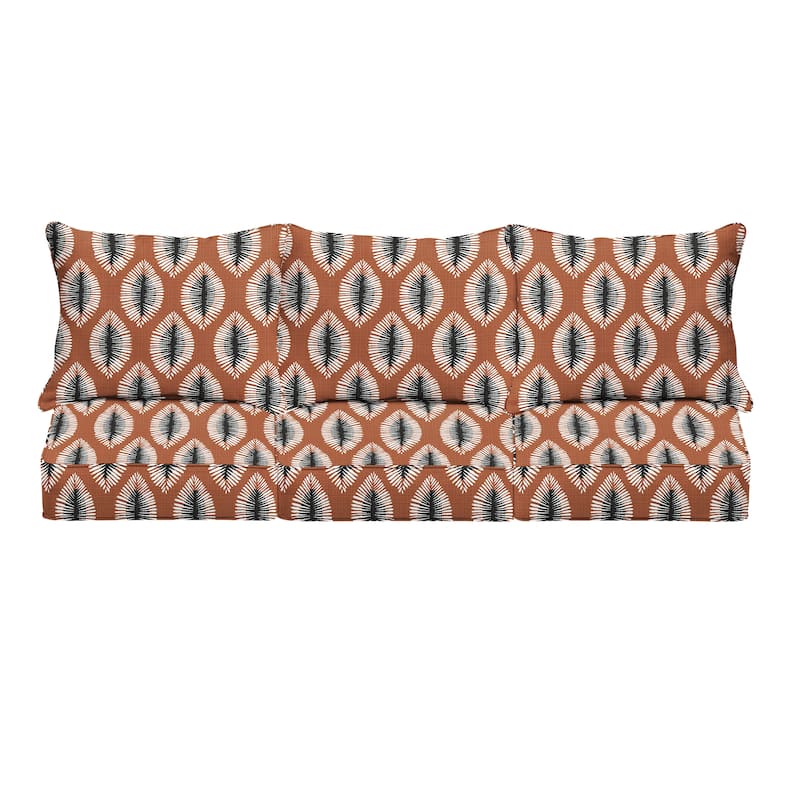 Sorra Home Hayden Sunstone Indoor/Outdoor Corded Pillow and Cushion Sofa Set