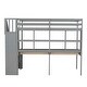 preview thumbnail 13 of 36, Solid Wood Loft Bed Frame with Storage Staircase and Double Desks and Shelves,Twin Size