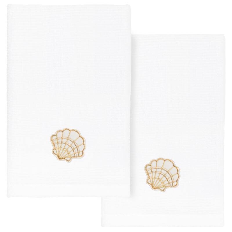 Authentic Hotel and Spa Shell Row Fingertip Towel Set - White
