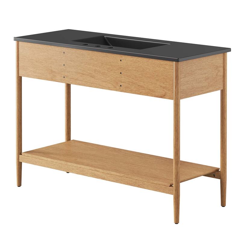Zaire 18"/24"/30"/36"/48" Bathroom Vanity with Black Sink Top