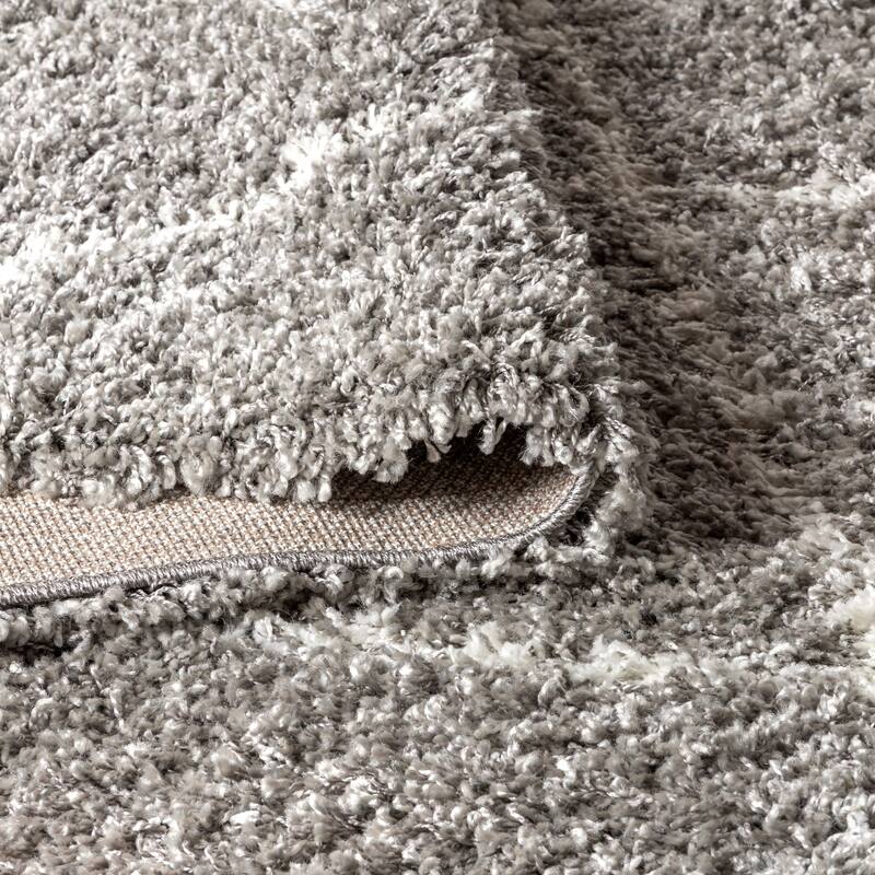 JONATHAN Y Modern Shag Plush Tassel Moroccan Geometric Trellis Area Rug