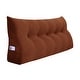 preview thumbnail 122 of 182, WOWMAX Large Reading Wedge Headboard Pillow for Bed Rest Back Support Queen - Polyester Brown
