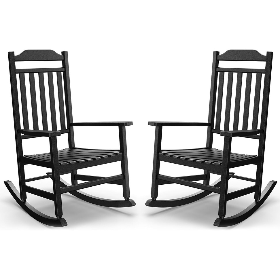 Rocking Chair, Resin Outdoor All-Weather Porch Rocker for Lawn and Garden