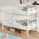 preview thumbnail 59 of 66, VECELO Twin Over Twin Metal Bunk Bed Frame for Kids Teens, Heavy Duty Noise-Free Platform Bed, Storage Space White(Bunk Bed)