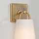 preview thumbnail 2 of 8, Brody 1-light Wall Sconce w/ White Fabric Shade