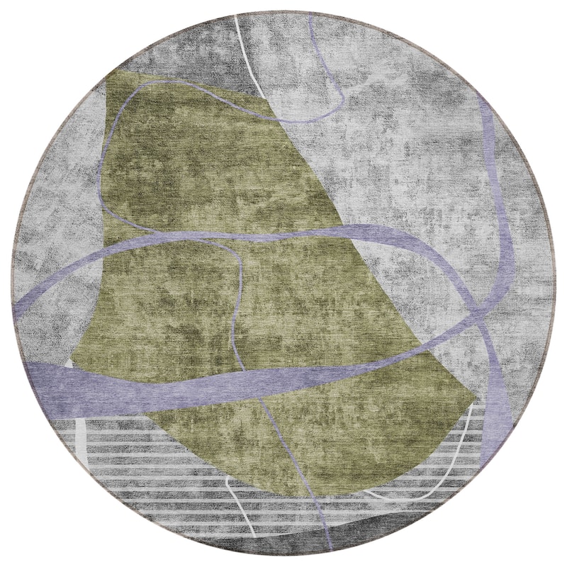 Machine Washable Indoor/ Outdoor Chantille Contemporary Abstract Rug