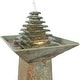 preview thumbnail 7 of 5, Layered Slate Pyramid Outdoor Water Fountain 40" Lawn Feature w/ LED
