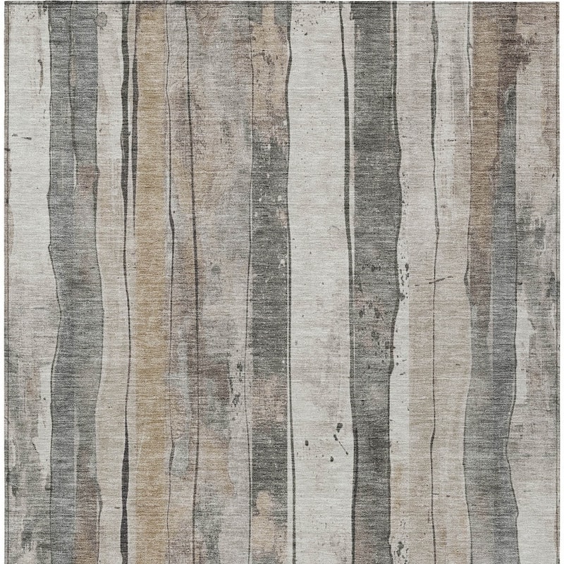 HomeRoots Striped Transitional Rectangle Outdoor Rug