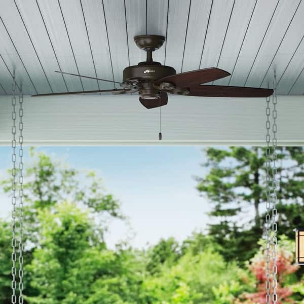 slide 2 of 24, Hunter 52" Builder Elite Outdoor Ceiling Fan with Pull Chain, Damp Rated - Traditional New Bronze