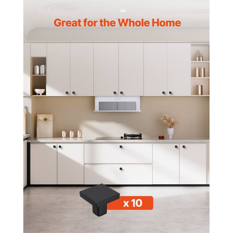 Black Zinc Alloy Cabinet Knobs 10 Pack Single Hole Drawer Pulls with Screws for Kitchen Bathroom Wardrobe Furniture