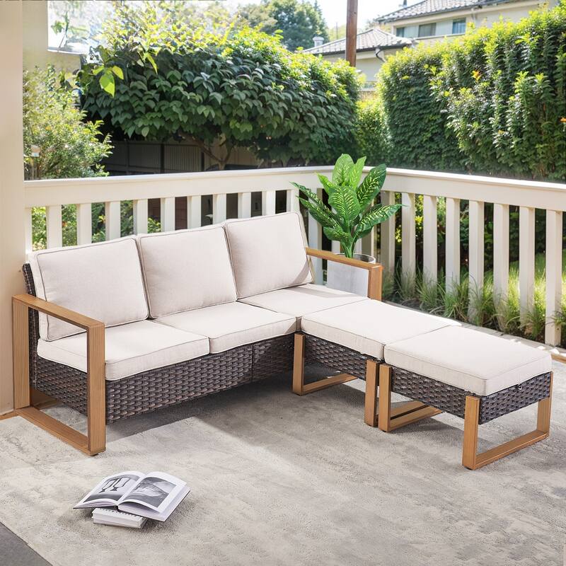 Gymojoy Outdoor Wicker Patio Furniture Sofa Set