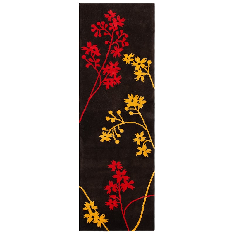 SAFAVIEH Handmade Soho Yessenia N.Z. Wool Rug - 2'6" x 12' Runner - Brown/Red