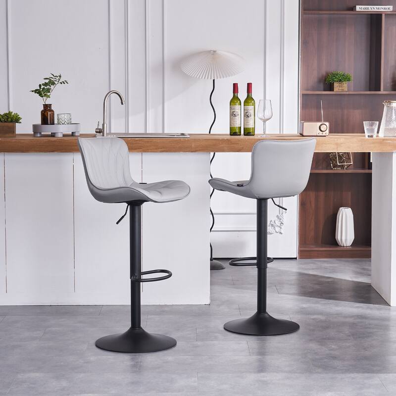 Counter Height Bar stools Modern Leather Adjustable Barstools