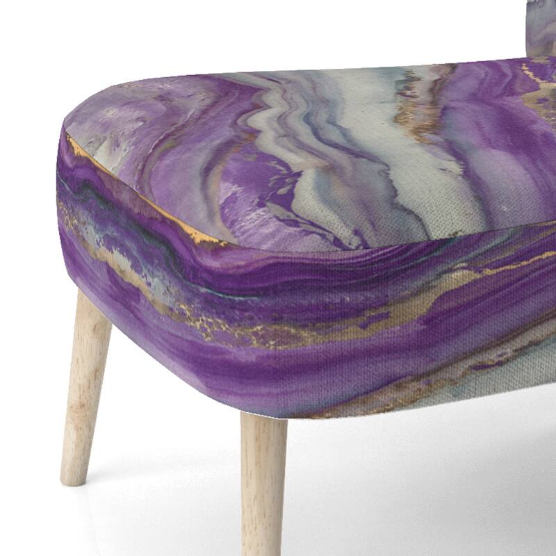 Designart "Coast Blue Sea Waves Watercolour" Upholstered Abstract Accent Chair - Modern Arm Chair For Bedroom
