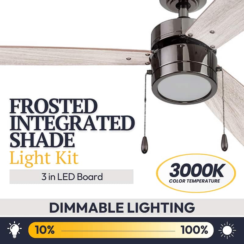 52" Prominence Home Madrona Indoor Ceiling Fan, Painted Gun Metal - 52