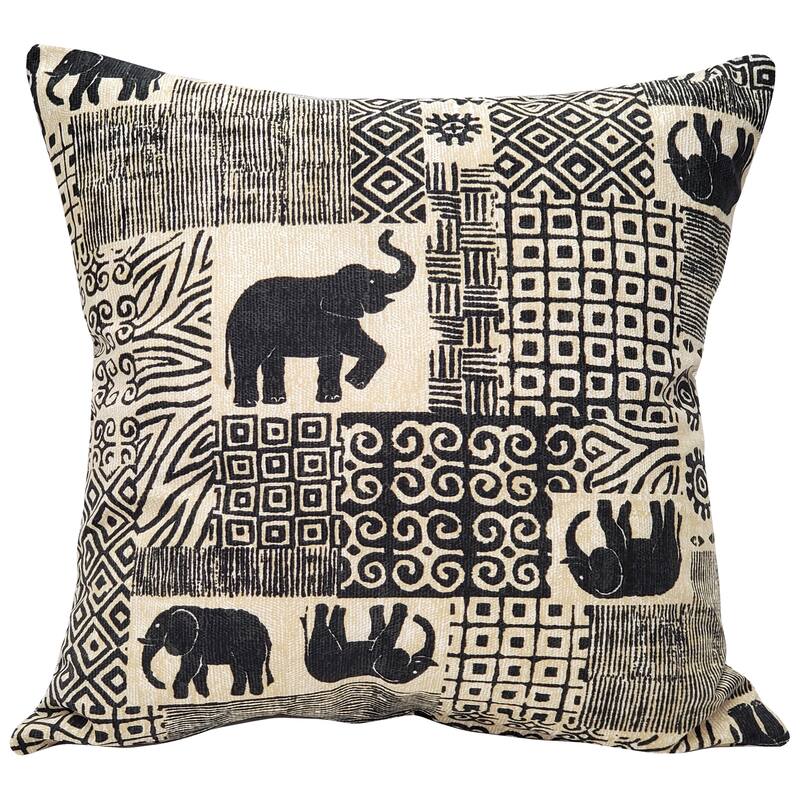Zakouma Elephant 20x20 Throw Pillow - Polyester