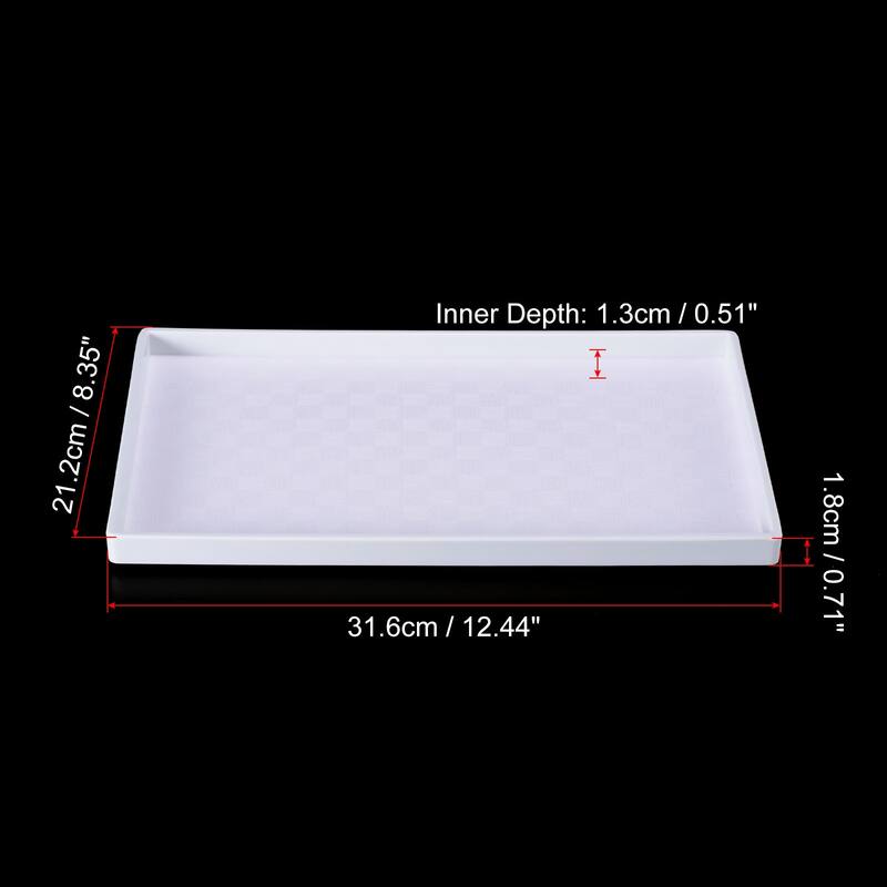 Fast Food Tray, Plastic Serving Tray Mosaic Texture - White - 12x8"