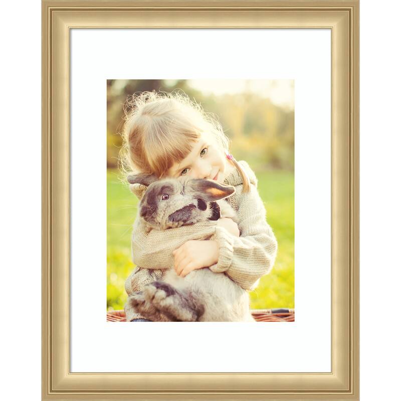 Florence Gold Framed Picture Frame, Photo Frame - 11x14 Matted White 8x10 - Florence Gold