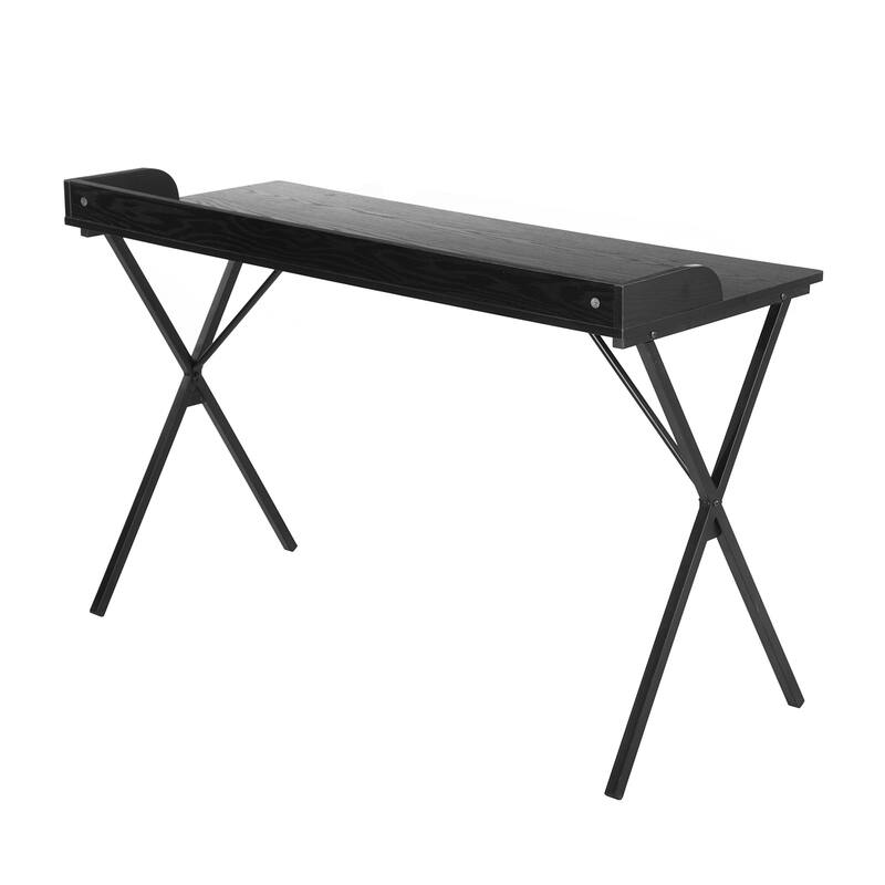 Homy Casa Modern Black Computer Desk, Metal Legs Office Writing Table