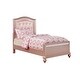 preview thumbnail 7 of 9, Furniture of America Gibson Modern 2-Piece Rose Gold Faux Leather Tufted Headboard Kids Panel Bed and Dresser Set