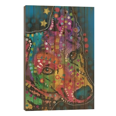German Shepherd I Print On Wood by Dean Russo - Multi-Color