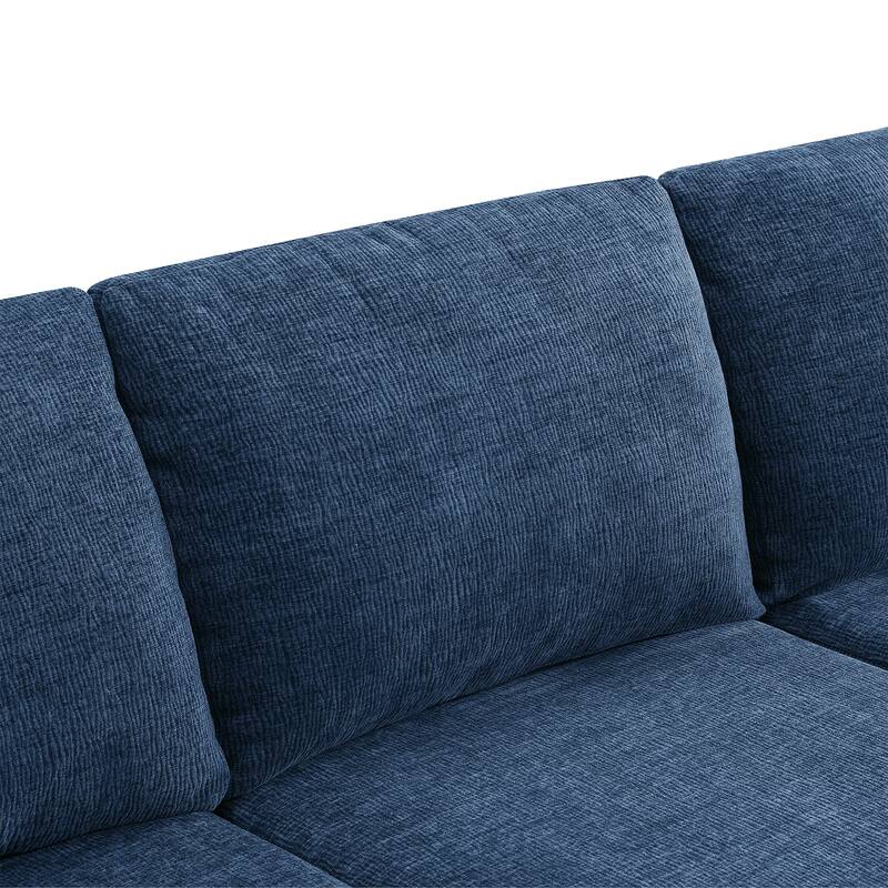 Modular U Shaped Sectional Sofa With Ottomans,Luxury Cloud Chenille Floor Couch With Deep Seat,Fully Compressed Upholstered Sofa