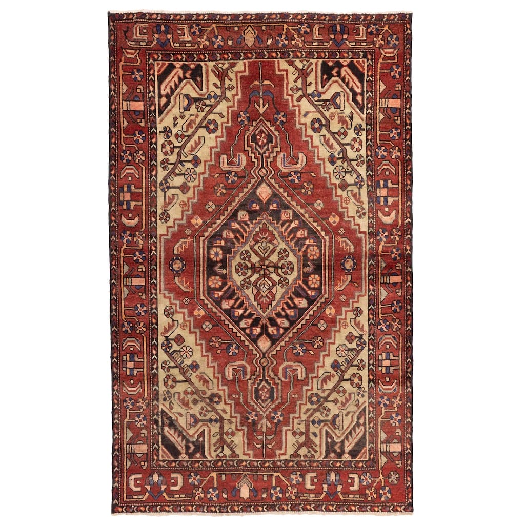 ECARPETGALLERY Hand-knotted Andelz Red Wool Rug - 4'5 x 7'7
