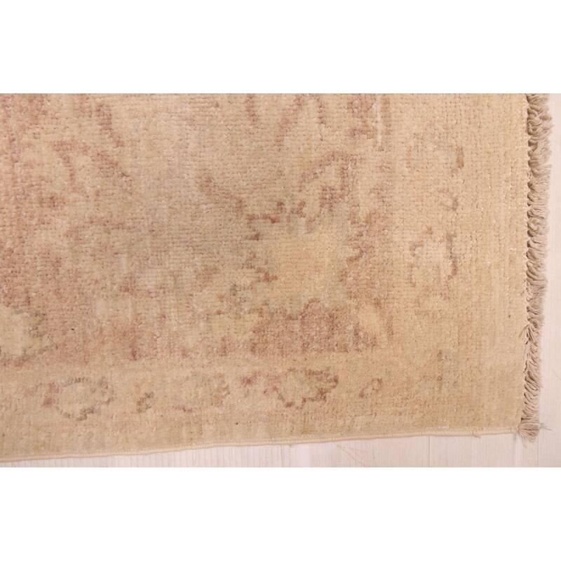 ECARPETGALLERY Hand-knotted Peshawar Oushak Ivory Wool Rug - 7'10 x 9'10
